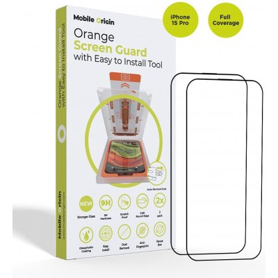 Mobile Origin Orange Screen Guard iPhone 15 Pro 2ks s aplikátorem SGA-F-i15Pro-2pk – Zboží Živě