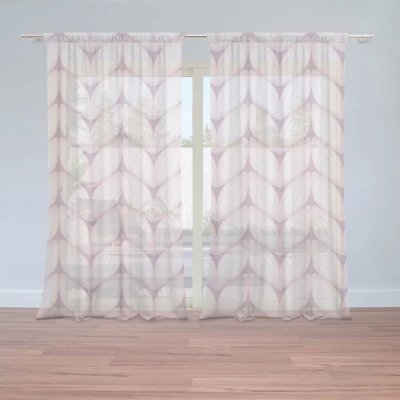 Záclony Bledě růžové pletení: 2 ks - 150x250 cm - Sablio – Hledejceny.cz