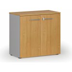 Primo Kancelářská skříň s dveřmi GRAY, 740 x 800 x 420 mm, šedá/buk – Zboží Dáma