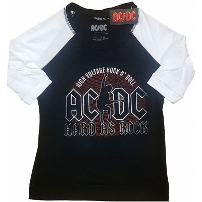 AC/DC Hard As Rock Raglan Black&White – Zboží Mobilmania