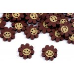 Knoflík 22 mm květ hnědý – Zboží Mobilmania
