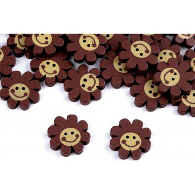 Knoflík 22 mm květ hnědý – Zboží Mobilmania