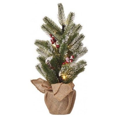 EMOS LED vánoční stromek zasněžený 52 cm 3x AA vnitřní teplá bílá časovač 1550000027 – Zbozi.Blesk.cz