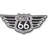 Nášivka Moto nášivka Route 66 black wings 10 cm x 4 cm