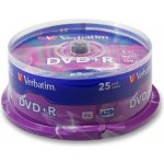 Verbatim DVD+R 4,7GB 16x, Advanced AZO+, cakebox, 25ks (43500) – Zboží Živě