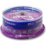 Verbatim DVD+R 4,7GB 16x, Advanced AZO+, cakebox, 25ks (43500) – Zboží Mobilmania