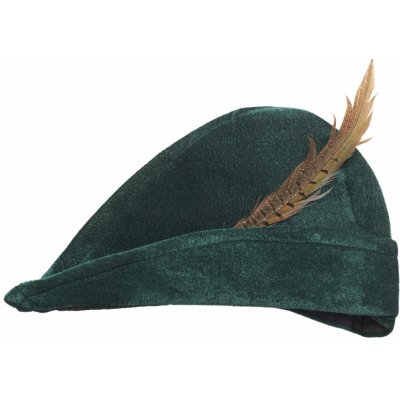 Myslivecký zelený klobouk s pérem