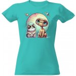 Tričko s potiskem Kamarád E.T. dámské Caribean blue – Zboží Dáma