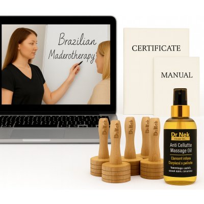 Dr.nek Online kurz Brazilské maderoterapie sada 5 ks dřevěných prvků olej – Hledejceny.cz