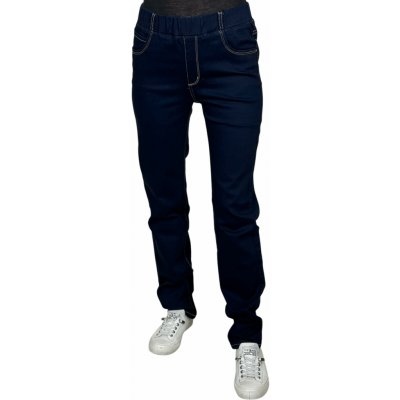 Dámské modré džíny s gumou v pase modré – Sleviste.cz