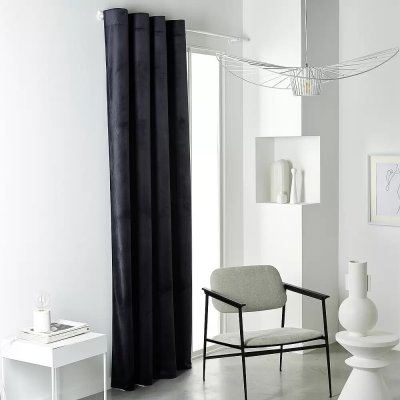 Závěs s řasicí páskou Velvet, zatemňující, 245 × 135 cm, černý 122752 – Hledejceny.cz