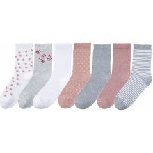 Pepperts Dívčí ponožky 7 párů bílá/šedá/růžová