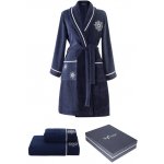 Soft Cotton krátký župan Marine lady s kapucí Tmavě modrá – Zboží Dáma