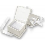 MINET Béžová magnetická krabička na šperky s bílou stuhou - 5 x 5 x 3 cm – Hledejceny.cz