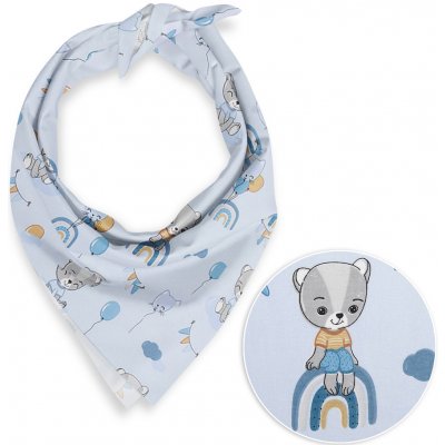 Biante dětský bavlněný šátek Sandra SA-463 Medvídci s balonky na světle modrém – Zboží Dáma