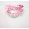 Svatební autodekorace Srdce na auto duté 37 cm - bílo-růžové