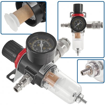 GEKO Regulátor tlaku vzduchu s odlučovačem vody 1/4" – Zbozi.Blesk.cz