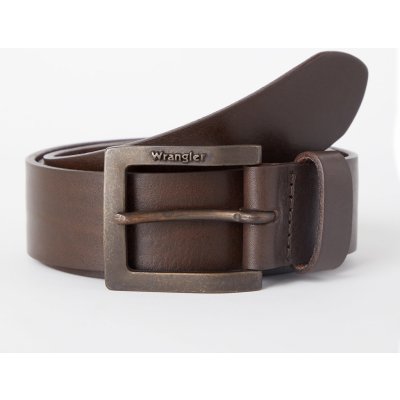 Wrangler kožený opasek W00108185 KABEL BUCKLE belt Brown – Zboží Mobilmania