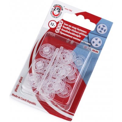 Plastové patentky / stiskací knoflíky Ø7-15 mm, střední, 14 (13 mm) transparent – Zboží Dáma