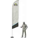 MITKO Reklamní vlajka Rider L (80x350 cm) s hliníkovým stožárem – Zkosené – Hřeb s ocelovým rotátorem ⌀ 20 mm – Hledejceny.cz