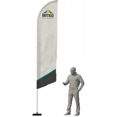 MITKO Reklamní vlajka Rider L (80x350 cm) s hliníkovým stožárem – Zkosené – Hřeb s ocelovým rotátorem ⌀ 20 mm – Hledejceny.cz
