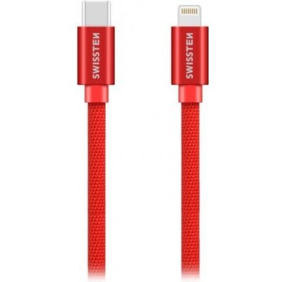 Swissten kabel Textile USB-C/LIGH 1,2m, červená – Zbozi.Blesk.cz