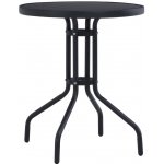 OMAXI 759128 Zahradní stolek černý 60 cm ocel a sklo – Hledejceny.cz