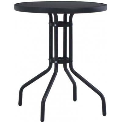 OMAXI 759128 Zahradní stolek černý 60 cm ocel a sklo – Hledejceny.cz