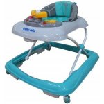 BABY MIX Dětské chodítko s volantem a silikonovými kolečky mátové barvy zelená – Zboží Dáma