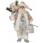 Clayre & Eef Dekorace Santa ve stříbrném obleku s pytlem dárků - 18*11*28 cm – Hledejceny.cz