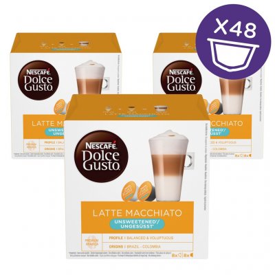 Nescafé Dolce Gusto Latte Macchiato Unsweetened kávové kapsle 48 ks – Hledejceny.cz