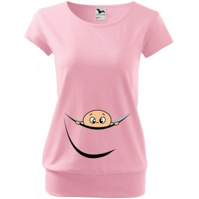 Těhotenské tričko Kluk z bříška růžová – Zboží Dáma