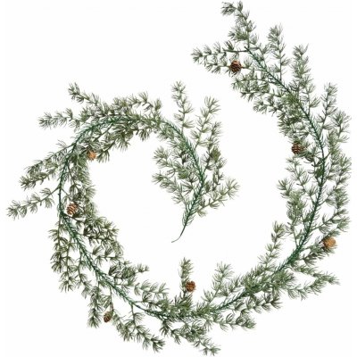 Ib Laursen Dekorativní girlanda Cedar with Cones 190 cm, zelená barva, plast – Hledejceny.cz