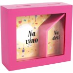 Albi Pokladnička v rámečku Duo Na děti a na víno 16 x 5,5 x 4 cm – Sleviste.cz