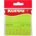 Kores samolepicí bloček neon zelený 75 x 75 mm, 100 listů – Zboží Živě