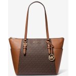 Michael Kors dámská kožená kabelka Charlotte logová hnědá – Zboží Dáma