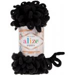 Alize příze Puffy 1060 černá – Zboží Dáma