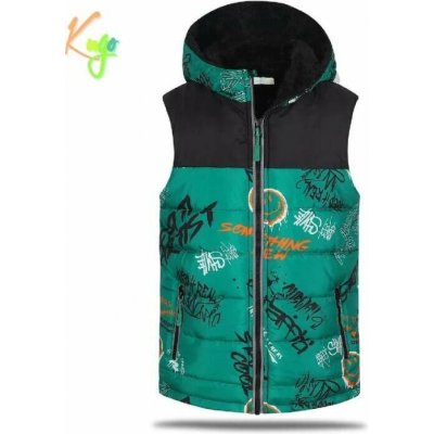 Kugo chlapecká šusťáková vesta zateplená FM0368 zelená – Zboží Dáma