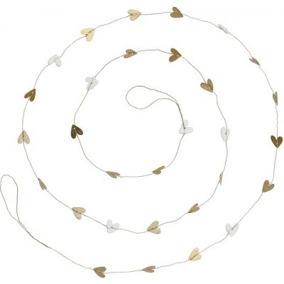 Bastion Collections Girlanda White & Golden Hearts 180cm EW-GUIRLANDE-006 – Hledejceny.cz