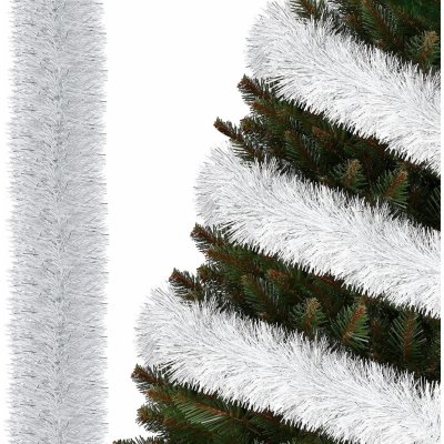 SPRINGOS Vánoční řetěz Girlanda Premium 6m bílo stříbrná – Zboží Mobilmania