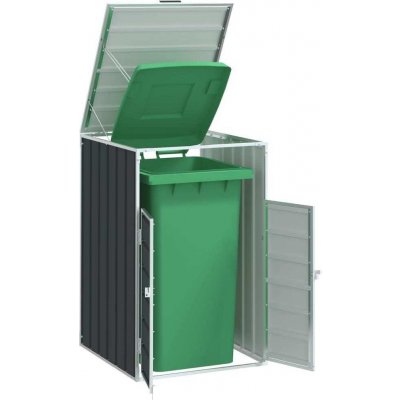 vidaXL Box na 1 popelnici 72 x 81 x 115 cm ocel antracitový – HobbyKompas.cz