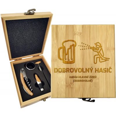 Sablio Dárková sada na víno Dobrovolný hasič: 147×168×49 mm – Hledejceny.cz