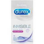 Durex Invisible Extra Thin Extra Lubricated 10ks – Zboží Mobilmania