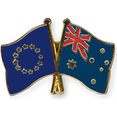 Odznak (pins) 22mm vlajka EU + Austrálie - barevný – Zbozi.Blesk.cz