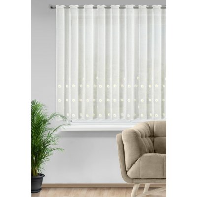 EUROFIRANY ZÁCLONA NA POUTKÁCH BELLIS 350X145 CM KVĚTY – Hledejceny.cz