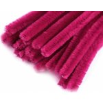 Chlupatý modelovací drát 160281/17, jednobarevná tmavě fuchsiová, průměr 6mm, délka 30cm, (1 balení, 20 kusů) – Zboží Dáma