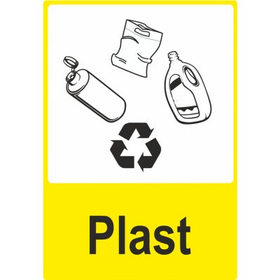Separovaný odpad - plast samolepící vinylová fólie 160x120 mm – Hledejceny.cz