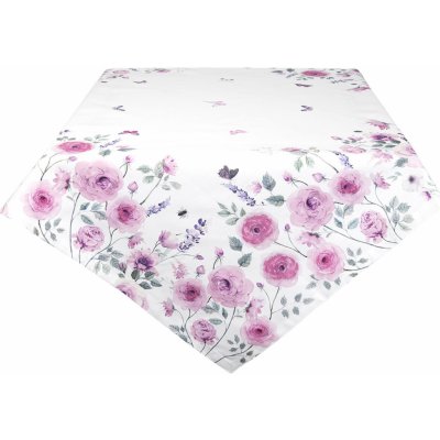Clayre & Eef Ubrus Roses and butterflies 100x100 – Sleviste.cz