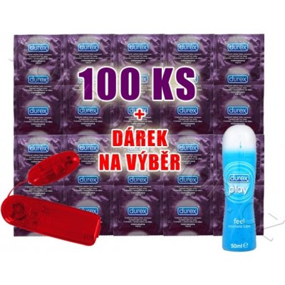 Durex Feel Intimate 100 ks + kondomy Pasante Taste flavours 12 ks