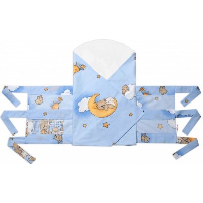 Baby Nellys Bavlněný náhradní povlak LALLY Medvídek na žebříku modrý – Zboží Mobilmania